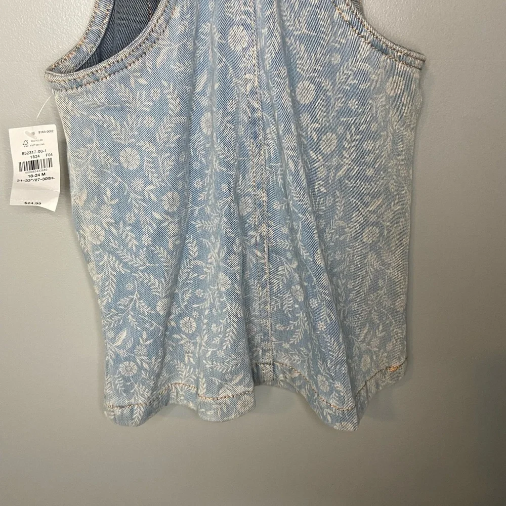 NWT Old Navy Prairie Floral Overall Denim Dress